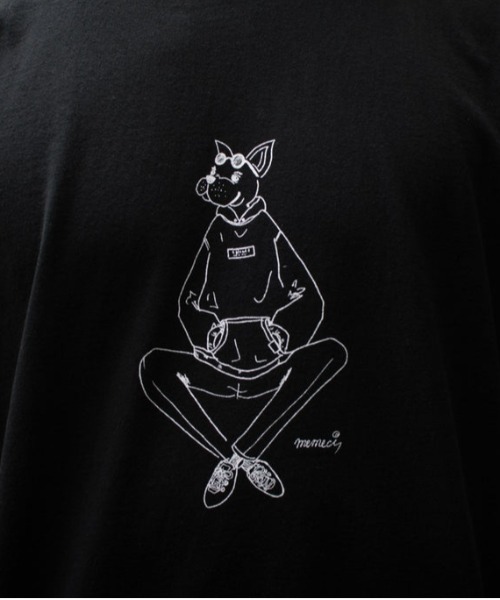 A blends(エイブレンズ)の「"A blends Meme-ci × A blends イラストTシャツ ""french bull"" "(Tシャツ/カットソー・メンズ・ブラック/ホワイト・X-LARGE)」の10枚目の写真