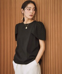 2026SS】ドットシアーパフスリーブトップス《着用動画あり》（Tシャツ