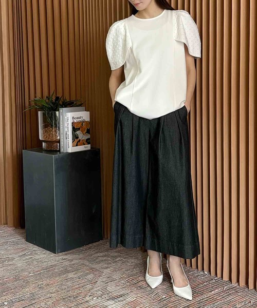 ELFRANK(エルフランク)の「ダンボール ドット パフスリーブ トップス《着用動画あり》(Tシャツ/カットソー・レディース・オフホワイト/ブラック・L/M)」の12枚目の写真