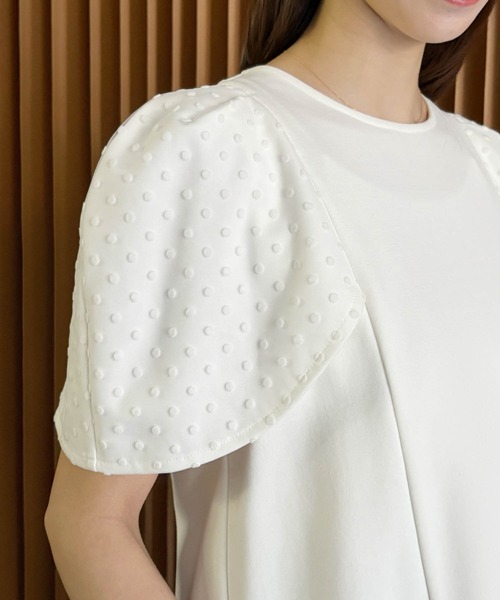 ELFRANK(エルフランク)の「ダンボール ドット パフスリーブ トップス《着用動画あり》(Tシャツ/カットソー・レディース・オフホワイト/ブラック・L/M)」の14枚目の写真