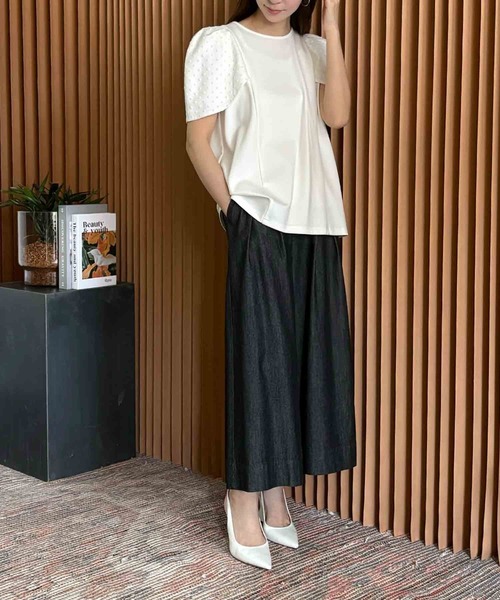 ELFRANK(エルフランク)の「ダンボール ドット パフスリーブ トップス《着用動画あり》(Tシャツ/カットソー・レディース・オフホワイト/ブラック・L/M)」の16枚目の写真