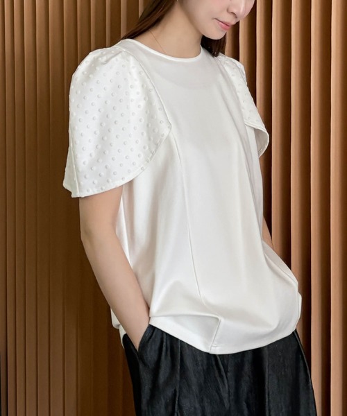 ELFRANK(エルフランク)の「ダンボール ドット パフスリーブ トップス《着用動画あり》(Tシャツ/カットソー・レディース・オフホワイト/ブラック・L/M)」の17枚目の写真