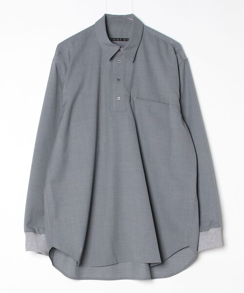 my beautiful landlet（マイビューティフルランドレット）の「【my beautiful landlet】WASHABLE WOOL OVERSIZE POLO SHIRT（Tシャツ/カットソー・キッズ・ブラック/グレー/ベージュ・1/0）」の10枚目の写真