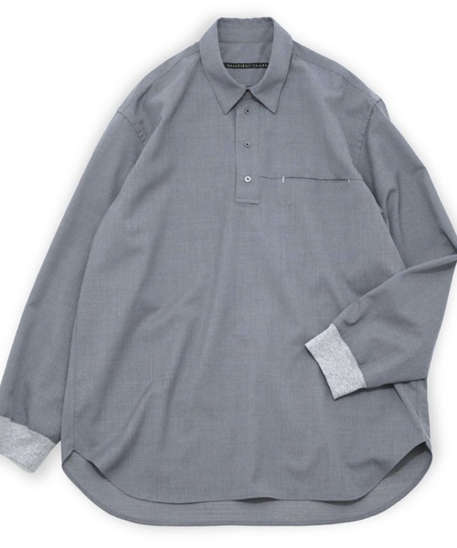 my beautiful landlet(マイビューティフルランドレット)の「【my beautiful landlet】WASHABLE WOOL OVERSIZE POLO SHIRT(シャツ/ブラウス・メンズ・ブラック/グレー/ベージュ・1/0)」の12枚目の写真