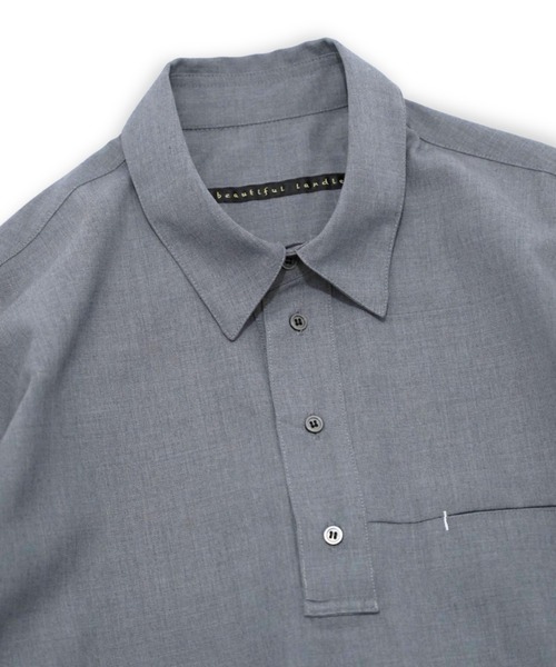 my beautiful landlet(マイビューティフルランドレット)の「【my beautiful landlet】WASHABLE WOOL OVERSIZE POLO SHIRT(シャツ/ブラウス・メンズ・ブラック/グレー/ベージュ・1/0)」の13枚目の写真