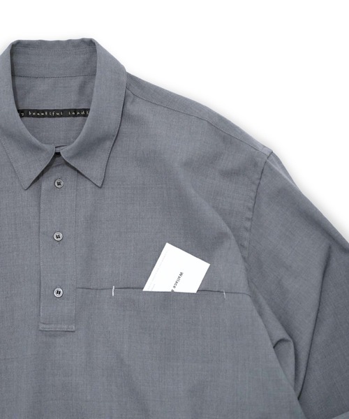 my beautiful landlet(マイビューティフルランドレット)の「【my beautiful landlet】WASHABLE WOOL OVERSIZE POLO SHIRT(シャツ/ブラウス・メンズ・ブラック/グレー/ベージュ・1/0)」の15枚目の写真
