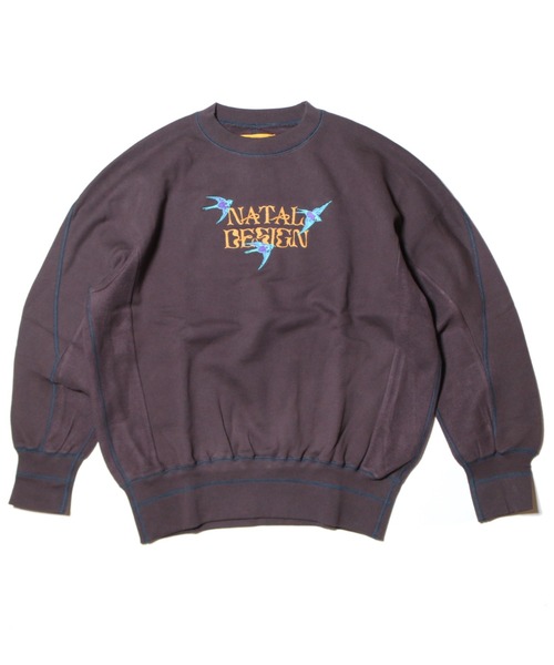 NATAL DESIGN（ネイタルデザイン）の「SWALLOW LOGO CREW SWEAT（スウェット・メンズ・パープル/チョコ/オリーブ・SMALL/MEDIUM/LARGE/X-LARGE）」の2枚目の写真