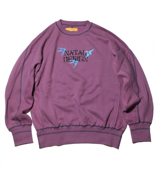 NATAL DESIGN（ネイタルデザイン）の「SWALLOW LOGO CREW SWEAT（スウェット・メンズ・パープル/チョコ/オリーブ・SMALL/MEDIUM/LARGE/X-LARGE）」の7枚目の写真