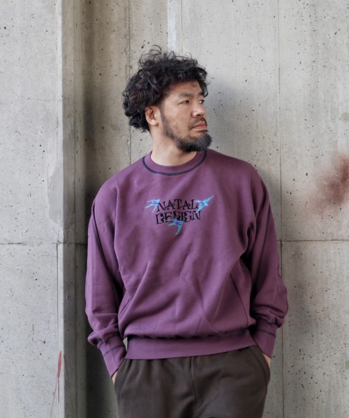 NATAL DESIGN（ネイタルデザイン）の「SWALLOW LOGO CREW SWEAT（スウェット・メンズ・パープル/チョコ/オリーブ・SMALL/MEDIUM/LARGE/X-LARGE）」の10枚目の写真