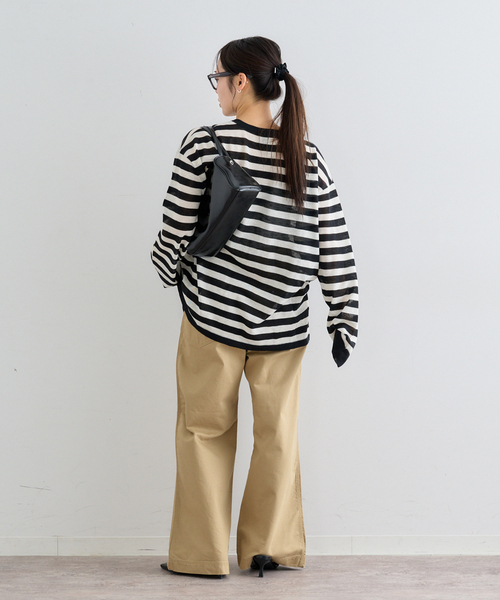 U by SPICK&SPAN(ユーバイスピックアンドスパン)の「ウォッシャブルシアーオーバーニット(ニット/セーター・レディース・ホワイト/マルチ/サックスブルー・FREE)」の11枚目の写真