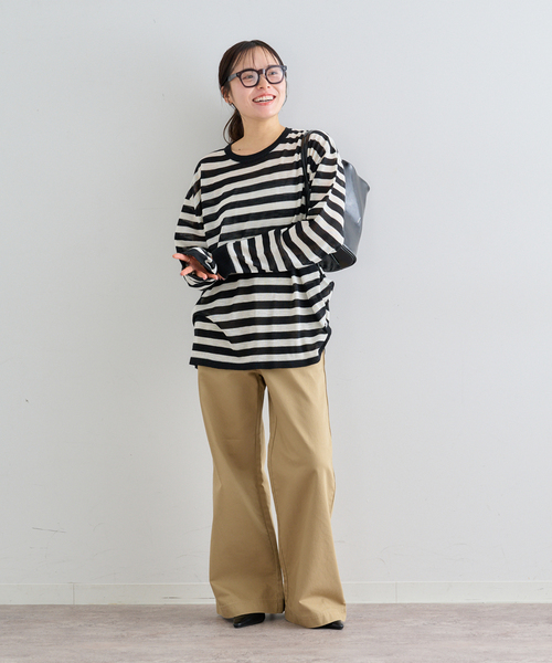 U by SPICK&SPAN(ユーバイスピックアンドスパン)の「ウォッシャブルシアーオーバーニット(ニット/セーター・レディース・ホワイト/マルチ/サックスブルー・FREE)」の13枚目の写真