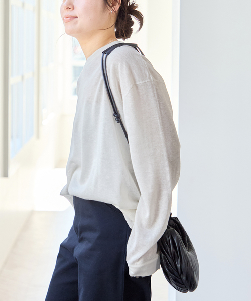 U by SPICK&SPAN(ユーバイスピックアンドスパン)の「ウォッシャブルシアーオーバーニット(ニット/セーター・レディース・ホワイト/マルチ/サックスブルー・FREE)」の21枚目の写真