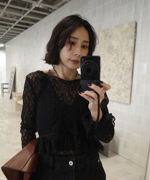 Ameri（アメリ）の「CUT LACE BUSTIER SET TOP（シャツ/ブラウス・レディース・アイボリー/ブラック・FREE）」の13枚目の写真