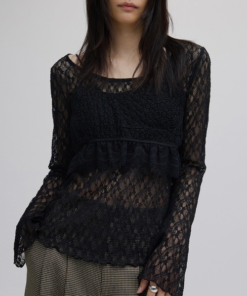 Ameri（アメリ）の「CUT LACE BUSTIER SET TOP（シャツ/ブラウス・レディース・アイボリー/ブラック・FREE）」の7枚目の写真