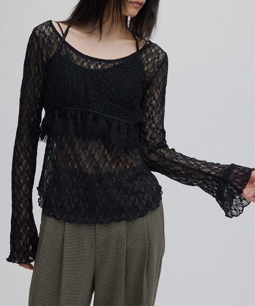 Ameri（アメリ）の「CUT LACE BUSTIER SET TOP（シャツ/ブラウス・レディース・アイボリー/ブラック・FREE）」の9枚目の写真