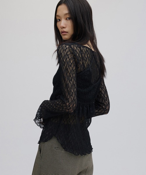 Ameri（アメリ）の「CUT LACE BUSTIER SET TOP（シャツ/ブラウス・レディース・アイボリー/ブラック・FREE）」の8枚目の写真