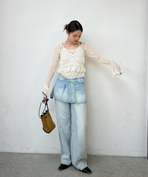 Ameri（アメリ）の「CUT LACE BUSTIER SET TOP（シャツ/ブラウス・レディース・アイボリー/ブラック・FREE）」の19枚目の写真