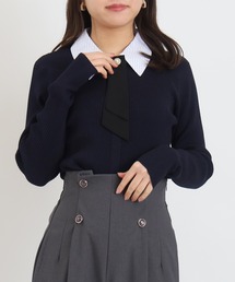 ASTORIA ODIER（アストリアオディール）の「3wayデタッチャブルボウタイニット(300日着られるニット イージーケア ウォッシャブル)（ニット/セーター）」