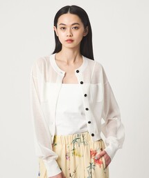 EMMEL REFINES | <EMMEL REFINES>EM HW FILMY シアー クルーネック カーディガン(カーディガン/ボレロ)