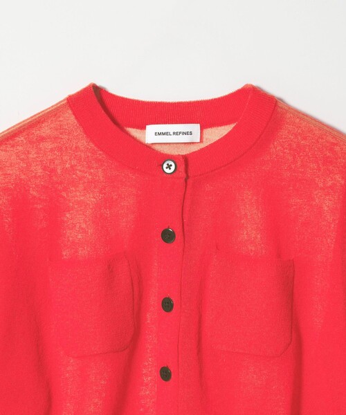 EMMEL REFINES（エメルリファインズ）の「＜EMMEL REFINES＞EM HW FILMY シアー クルーネック カーディガン（カーディガン/ボレロ・レディース・レッド/ホワイト/イエロー・FREE）」の11枚目の写真