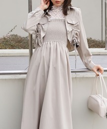 SpRay（スプレイ）の「シャーリングジャケットｘキャミワンピース（ワンピース）」