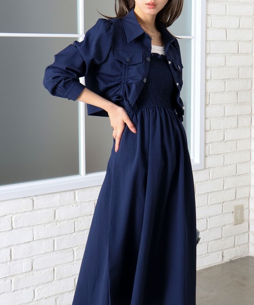 SpRay(スプレイ)の「シャーリングジャケットxキャミワンピース(ワンピース・レディース・ネイビー/ベージュ/チャコールグレー/ブラック・FREE)」の9枚目の写真