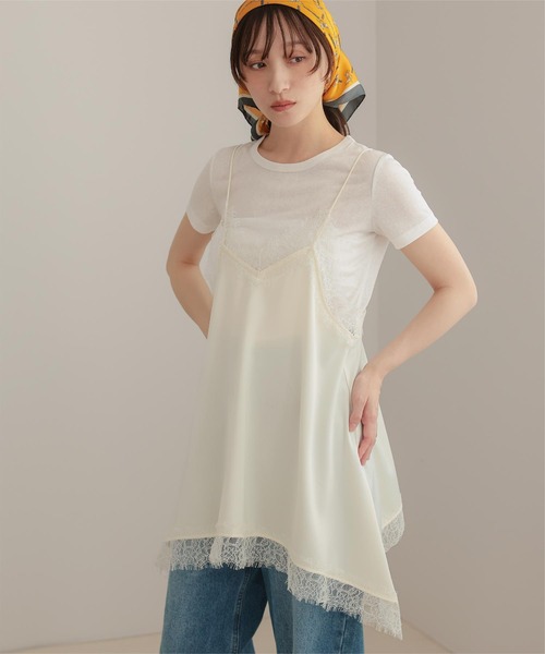 miette(ミエット)の「マットサテンレースキャミワンピース(ワンピース・レディース・ベージュ/ライトブルー/アイボリー/ブラック・FREE)」の5枚目の写真
