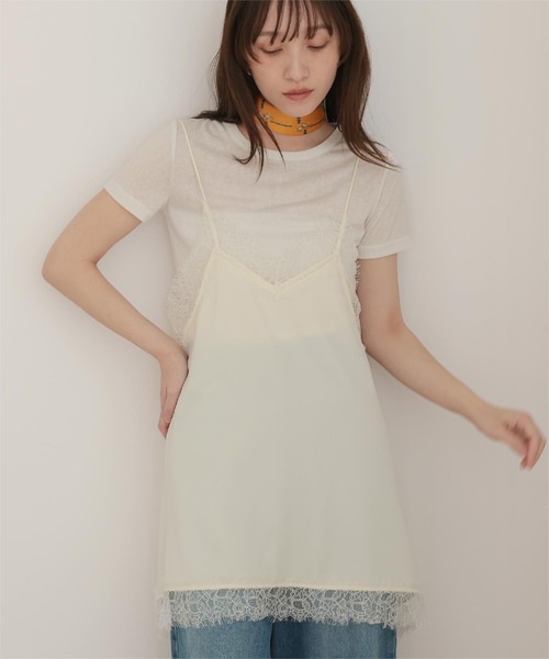 miette(ミエット)の「マットサテンレースキャミワンピース(ワンピース・レディース・ベージュ/ライトブルー/アイボリー/ブラック・FREE)」の9枚目の写真