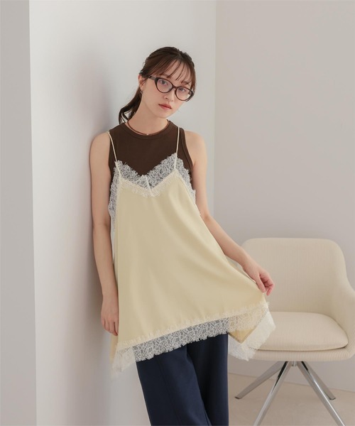 miette(ミエット)の「マットサテンレースキャミワンピース(ワンピース・レディース・ベージュ/ライトブルー/アイボリー/ブラック・FREE)」の20枚目の写真