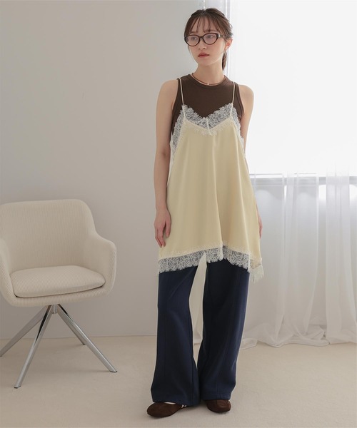 miette(ミエット)の「マットサテンレースキャミワンピース(ワンピース・レディース・ベージュ/ライトブルー/アイボリー/ブラック・FREE)」の21枚目の写真