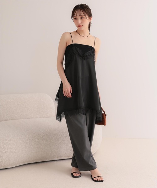 miette(ミエット)の「マットサテンレースキャミワンピース(ワンピース・レディース・ベージュ/ライトブルー/アイボリー/ブラック・FREE)」の16枚目の写真