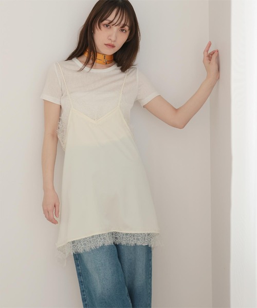 miette(ミエット)の「マットサテンレースキャミワンピース(ワンピース・レディース・ベージュ/ライトブルー/アイボリー/ブラック・FREE)」の10枚目の写真