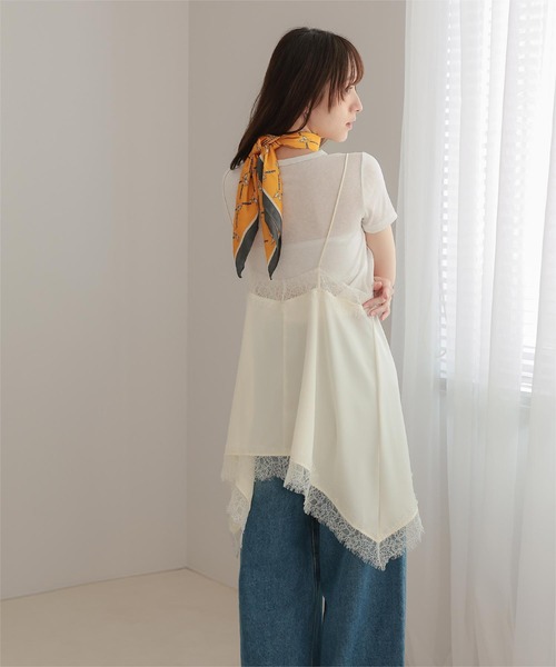 miette(ミエット)の「マットサテンレースキャミワンピース(ワンピース・レディース・ベージュ/ライトブルー/アイボリー/ブラック・FREE)」の11枚目の写真