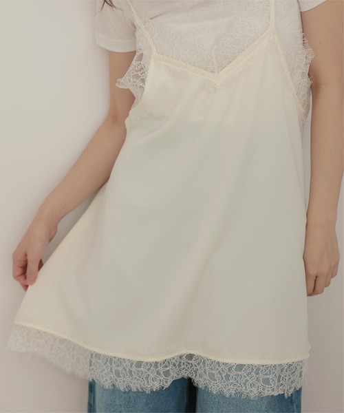 miette(ミエット)の「マットサテンレースキャミワンピース(ワンピース・レディース・ベージュ/ライトブルー/アイボリー/ブラック・FREE)」の12枚目の写真