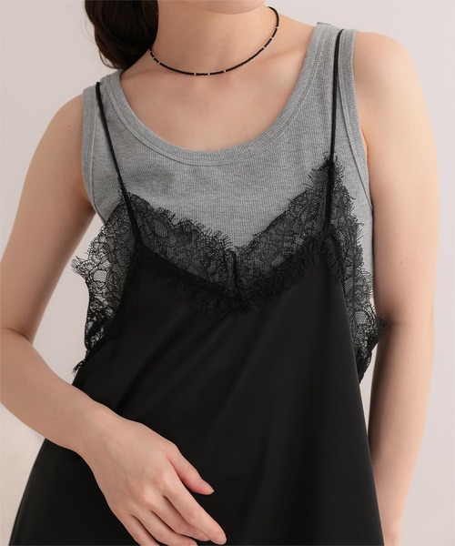 miette(ミエット)の「マットサテンレースキャミワンピース(ワンピース・レディース・ベージュ/ライトブルー/アイボリー/ブラック・FREE)」の13枚目の写真