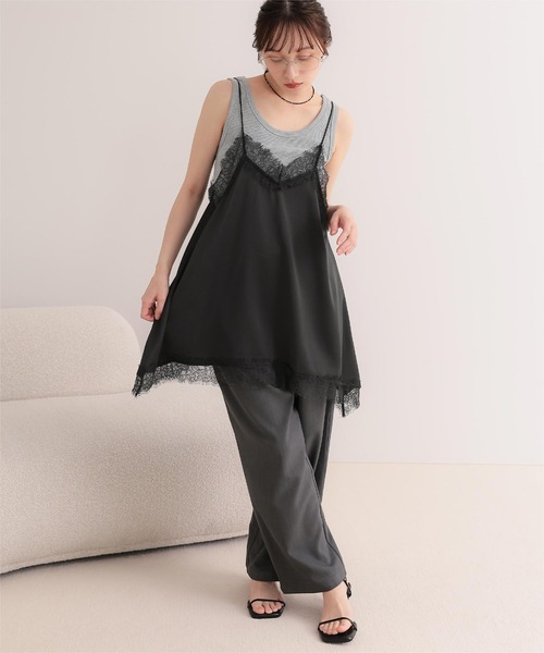 miette(ミエット)の「マットサテンレースキャミワンピース(ワンピース・レディース・ベージュ/ライトブルー/アイボリー/ブラック・FREE)」の14枚目の写真