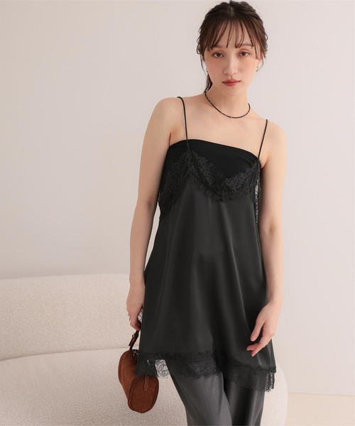 miette(ミエット)の「マットサテンレースキャミワンピース(ワンピース・レディース・ベージュ/ライトブルー/アイボリー/ブラック・FREE)」の18枚目の写真