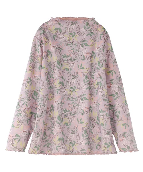 BELLUNA PLUS(ベルーナ)の「ふんわり柔らかメロー使い花柄プルオーバー(Tシャツ/カットソー・レディース・ローズ系/チャコール・MEDIUM/LARGE/X-LARGE)」の2枚目の写真