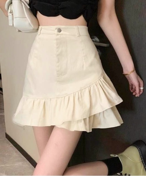 Per sist ence（パーシエンス）の「フリルヘムスカパン（インナーパンツ付き）（スカート・レディース・アイボリー/ブラック/ホワイト・MEDIUM/LARGE/SMALL）」の3枚目の写真