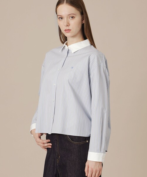 MACKINTOSH LONDON（マッキントッシュ ロンドン）の「コットンタイプライターシャツ（シャツ/ブラウス・レディース・オフホワイト/ブルー系その他2・38）」の2枚目の写真