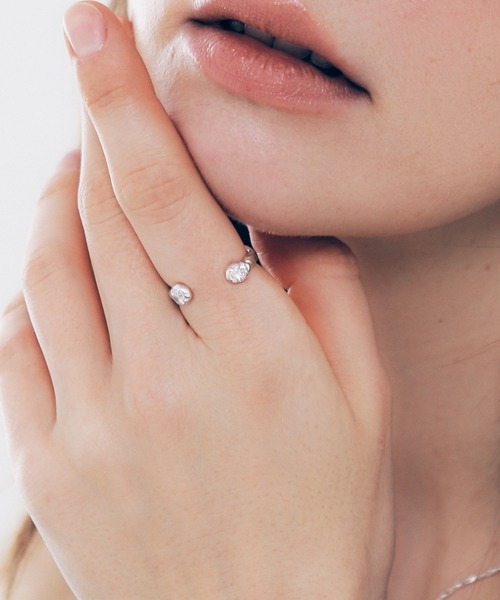 whoseA(フーシー)の「【silver925】W dot Ring / ダブルドットジルコニアリング(リング・メンズ・クリア/ブラック・16号/13号/10号)」の8枚目の写真