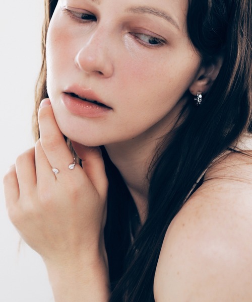 whoseA(フーシー)の「【silver925】W dot Ring / ダブルドットジルコニアリング(リング・メンズ・クリア/ブラック・16号/13号/10号)」の9枚目の写真