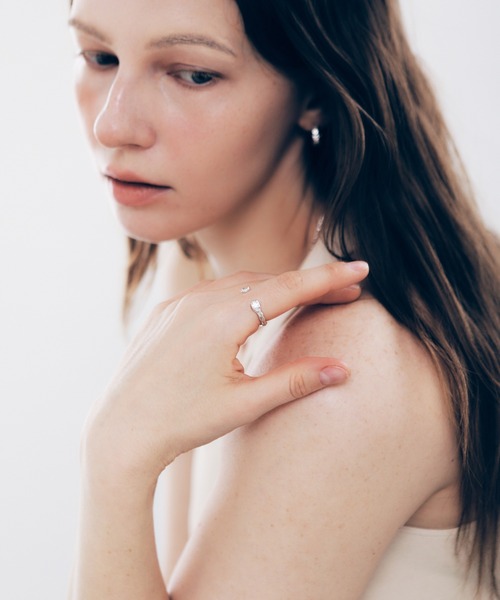 whoseA(フーシー)の「【silver925】W dot Ring / ダブルドットジルコニアリング(リング・メンズ・クリア/ブラック・16号/13号/10号)」の11枚目の写真