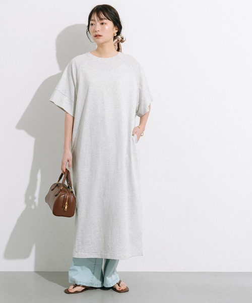 coca(coca)(コカ)の「五分袖カットワンピース(ワンピース・レディース・ライトグレー/ブラック・S/M/L)」の7枚目の写真