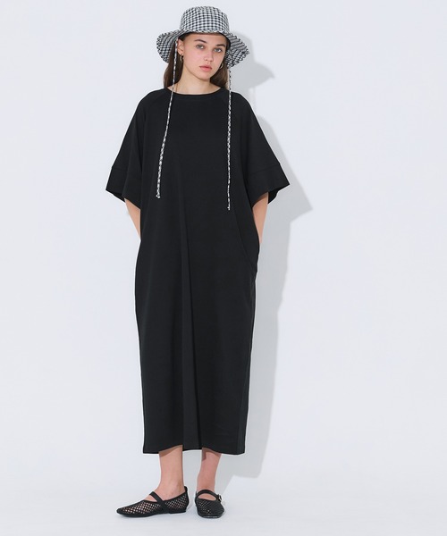 coca(coca)(コカ)の「五分袖カットワンピース(ワンピース・レディース・ライトグレー/ブラック・S/M/L)」の9枚目の写真