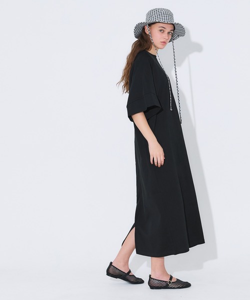 coca(coca)(コカ)の「五分袖カットワンピース(ワンピース・レディース・ライトグレー/ブラック・S/M/L)」の12枚目の写真