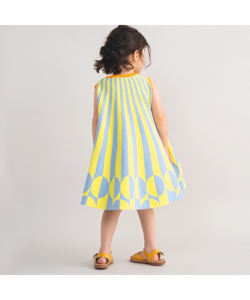 ami amie（アミアミ）の「＊綿100％＊ノースリーブグラフィックAラインワンピース（ワンピース・キッズ・サックスブルー/ライトグリーン・115cm/130cm/100cm）」の4枚目の写真