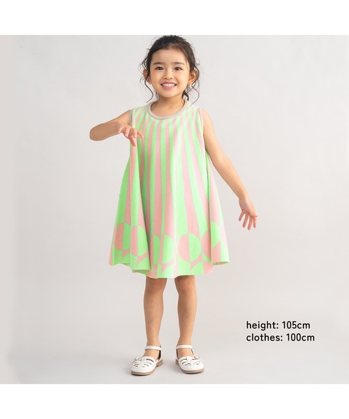 ami amie（アミアミ）の「＊綿100％＊ノースリーブグラフィックAラインワンピース（ワンピース・キッズ・サックスブルー/ライトグリーン・115cm/130cm/100cm）」の12枚目の写真