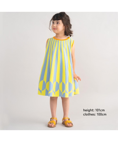 ami amie（アミアミ）の「＊綿100％＊ノースリーブグラフィックAラインワンピース（ワンピース・キッズ・サックスブルー/ライトグリーン・115cm/130cm/100cm）」の14枚目の写真