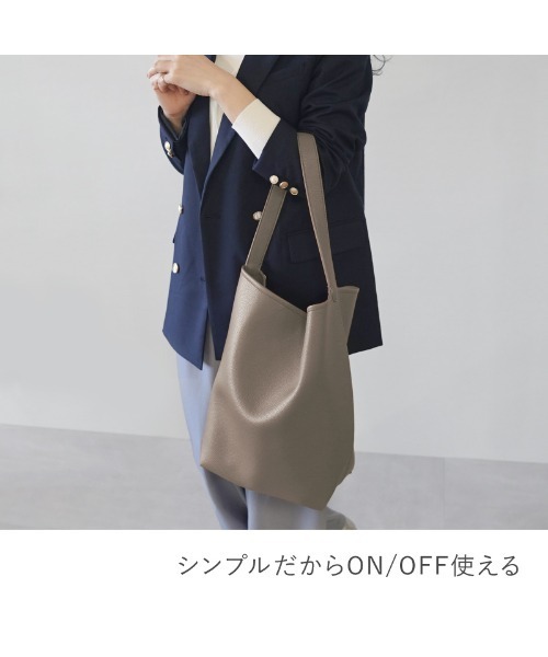 LASIEM（ラシエム）の「トートバッグ バケツ型バッグ マザーズバッグ レディース ワンハンドル 縦型 肩掛け 大容量（トートバッグ・レディース・ライトグレー/ブラック・FREE）」の10枚目の写真